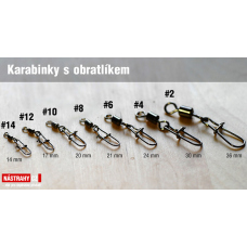 Karabinka s obratlíkem DELPHIN 10 ks