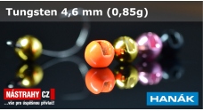 Wolframová hlavička 4,6 mm - 0,85 g - 5 ks