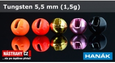 Wolframová hlavička 5,5 mm - 1,5 g - 5 ks