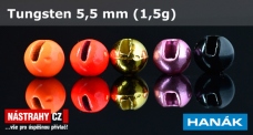Wolframová hlavička 5,5 mm - 1,5 g - 5 ks