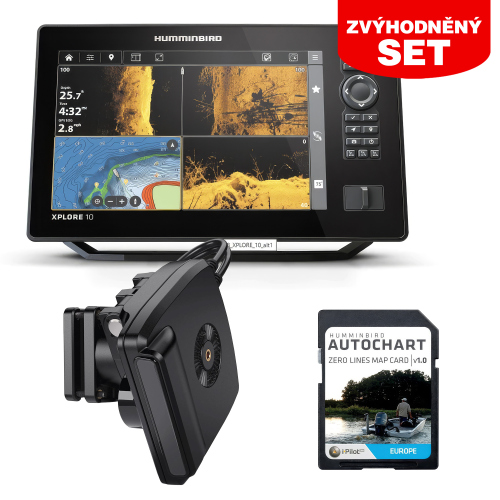 Zvýhodněný set echolot Humminbird Xplore 10 CMSI+ + sonda Mega Live 2 + karta Autochart - Xplore 10 ...