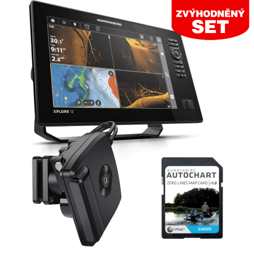 Zvýhodněný set echolot Humminbird Xplore 12 CMSI+ + sonda Mega Live 2 + karta Autochart - Xplore 12 ...