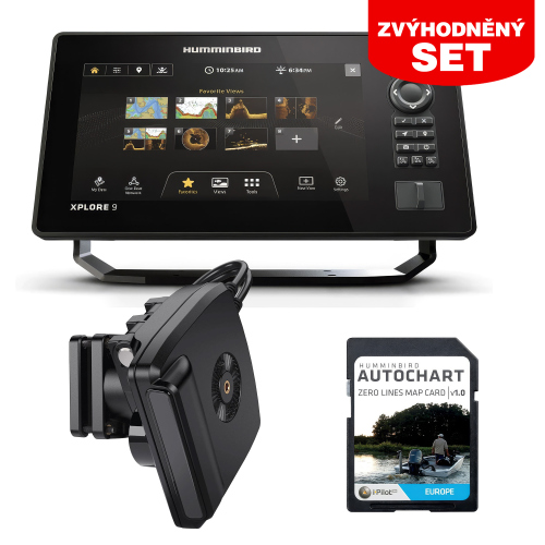 Zvýhodněný set echolot Humminbird Xplore 9 CMSI+ + sonda Mega Live 2 + karta Autochart - Xplore 9 + ...