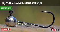 Bezprotihrotá jigová hlavička Teflon Invisible REDBASS # 1/0, 5 ks