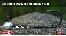 Jigová hlavička Teflon Invisible REDBASS #10/0, 63 mm