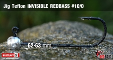 Jigová hlavička Teflon Invisible REDBASS #10/0, 63 mm
