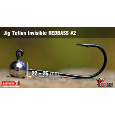 Jigová hlavička Teflon Invisible REDBASS #2, 26 mm