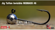 Jigová hlavička Teflon Invisible REDBASS #6, 19 mm