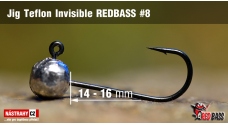 Jigová hlavička Teflon Invisible REDBASS #8, 16 mm