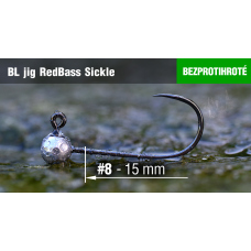 Bezprotihrotý jig REDBASS Sickle #8 - 14 mm