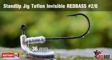 Neváznoucí jigovka Teflon Invisible StandUp REDBASS - s nálitkem #2/0, 5 ks