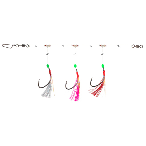 Návazec na tresky a polaky Grandwave Daiwa 135 cm - Barva: Červená / Bílá / Růžová