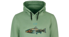 Mikina s kapucí DAIWA D-VEC Trout - zelená