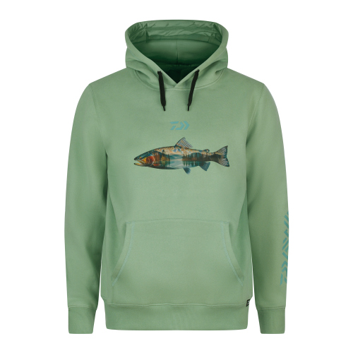 Mikina s kapucí DAIWA D-VEC Trout - zelená - Vel. M