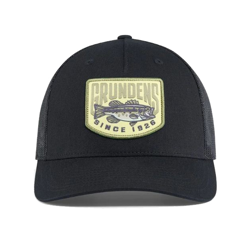 Kšiltovka GRUNDÉNS Bass Patch Trucker- Black  - Barva: Black