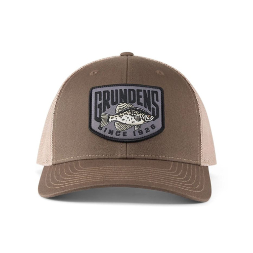 Kšiltovka GRUNDÉNS Crappie Patch Trucker - Driftwood/Khaki - Barva: Driftwood/Khaki