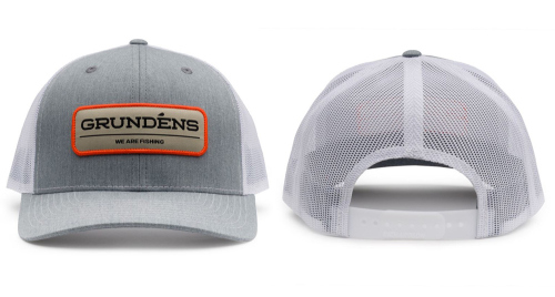 Kšiltovka GRUNDÉNS We Are Fishing Trucker - Heather Grey/White - barva: Heather Grey/White