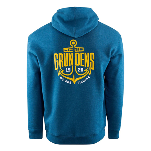 Mikina GRUNDÉNS Displacement DWR Logo Anchor - Navy Heather - Vel. L