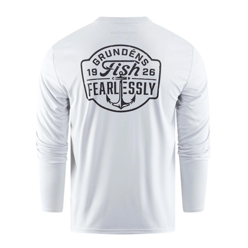 UV tričko GRUNDÉNS Fish Fearlessly LS Tech Tee - Grey Mist - Vel. L