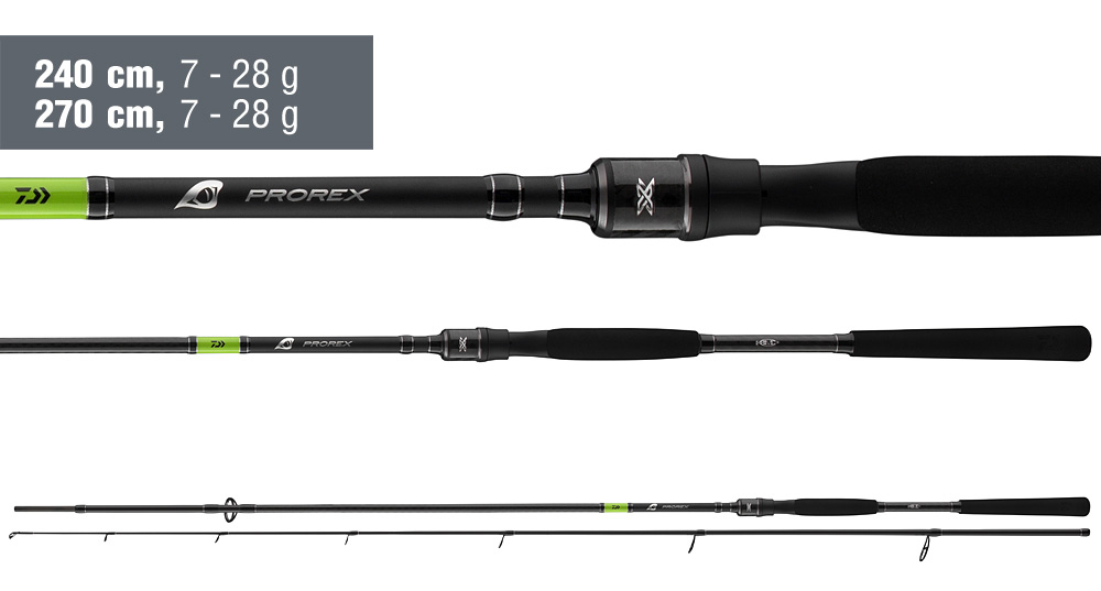 Canne à Pêche Daiwa Prorex X Jiggerspin - Longueur 2,40 M Ou 2,70 M, Action Extra Rapide, Poids 7-28 G