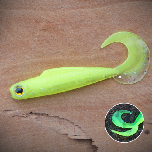 Twister REDBASS KIXTER XS - 45 mm - SIGNAL YELLOW G - UV COLOR