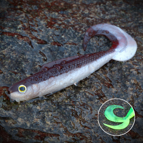 Twister REDBASS KIXTER L - 100 mm - BROWN SILVER - UV COLOR