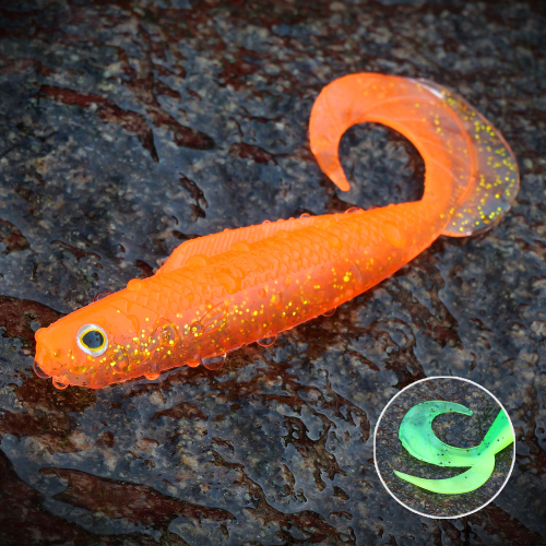 Twister REDBASS KIXTER L - 100 mm - ORANGE G - UV COLOR