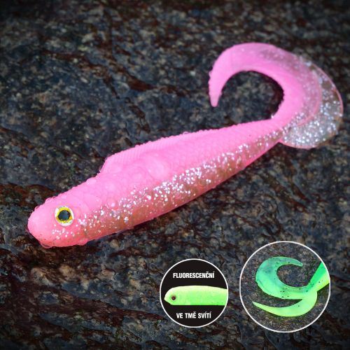 Twister REDBASS KIXTER L - 100 mm - PINK G - UV COLOR