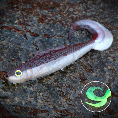 Twister REDBASS KIXTER S - 70 mm - BROWN/SILVER