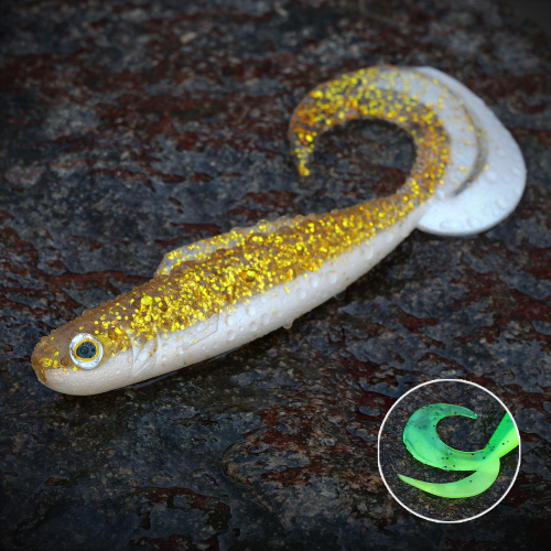 Twister REDBASS KIXTER XXL - 200 mm - GOLD/SILVER GT