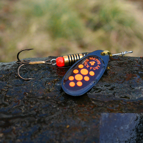 Rotační třpytka MEPPS Black Fury 4 - Color: black/orange