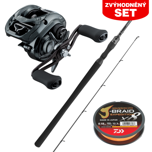 Zvýhodněný set na Candáty Baitcast DAIWA "LONGCAST Fajnovka" - Set s prutem 2,65 m, 7 - 35 g