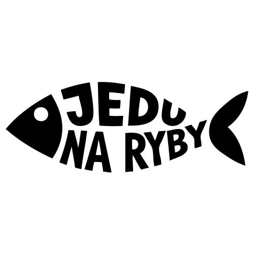 Rybářská samolepka "Jedu na ryby" - Černá fólie