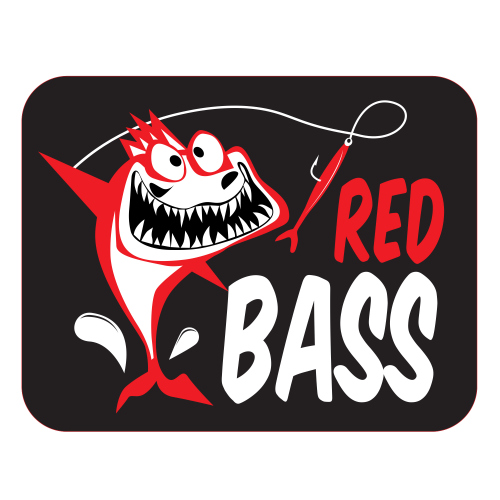 Rybářská samolepka REDBASS BLACK - Samolepka REDBASS BLACK