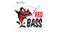 Rybářská samolepka REDBASS WHITE