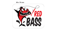 Rybářská samolepka REDBASS WHITE