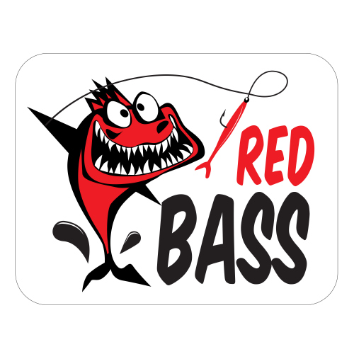 Rybářská samolepka REDBASS WHITE - Samolepka REDBASS WHITE