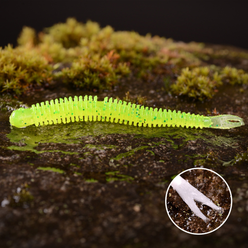 Červosmáček REDBASS WORMETO - 77 mm - FLUO/GREEN - UV COLOR