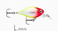Wobler jednodílný X-Light Crank Mid Runner 3,5 cm RAPALA 