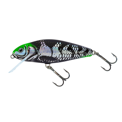 Wobler Perch Floating SALMO 12 cm - Color: HOLO DARK GREEN HEAD